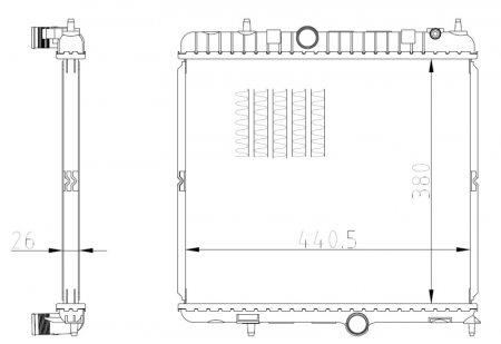 Radiator apa - Radiator motor potrivit DS DS 5; CITROEN DS5; PEUGEOT 3008 2.0D/2.0DH - (Manual)