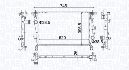 Radiator apa - Radiator motor (Manual) potrivit FIAT 500X; JEEP RENEGADE 2.0D