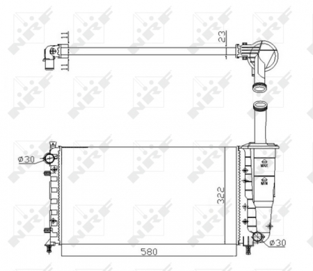 Radiator apa - Radiator motor potrivit FIAT PUNTO 1.2/1.2CNG pana in 2012 - (Manual)