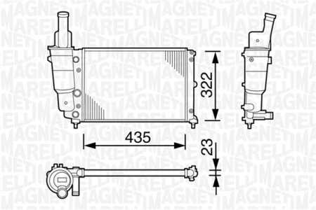 Radiator apa - Radiator motor potrivit FIAT PUNTO; LANCIA Y 1.1/1.2 1993-2003 (manual)