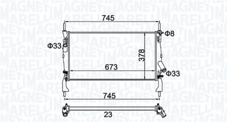 Radiator apa - Radiator motor potrivit FORD TRANSIT, TRANSIT TOURNEO 2.2D-2.4D (Manual)