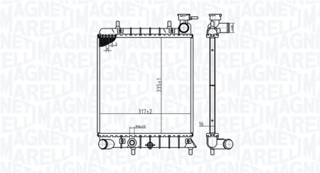 Radiator apa - Radiator motor potrivit HYUNDAI ACCENT I, ACCENT II 1.3/1.5/1.5D 1994-2005 (manual)