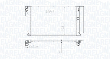 Radiator apa - Radiator motor potrivit TOYOTA AURIS, COROLLA, VERSO 1.3-2.2D (Manual)