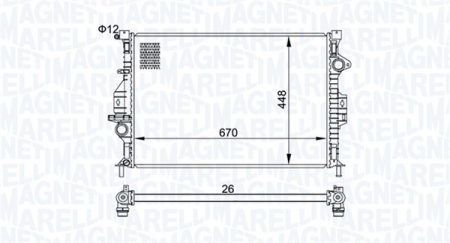 Radiator apa - Radiator motor (Manual) potrivit VOLVO S60 II, S80 II, V60 I, V70 III; FORD C-MAX II, FOCUS III, GALAXY II, GRAND C-MAX, KUGA I, KUGA II, S-MAX 1.6-2.0D
