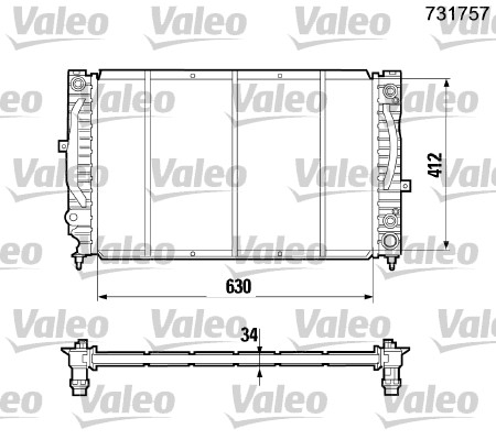 Radiator apa - Radiator motor potrivit AUDI A4 B5, A6 C4, A6 C5, ALLROAD C5, COUPE B3; SKODA SUPERB I; VW PASSAT B3/B4, PASSAT B5, PASSAT B5.5 1.6-2.8