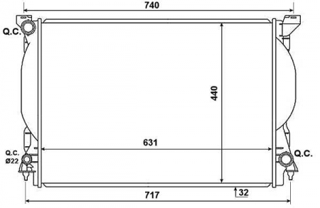 Radiator apa - Radiator motor potrivit AUDI A4 B6, A4 B7, A6 C5 3.0/3.2