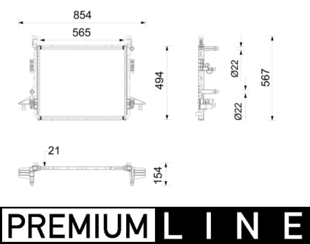 Radiator apa - Radiator motor potrivit AUDI Q4 E-TRON; CUPRA BORN; SKODA ENYAQ IV; VW ID. BUZZ, ID. BUZZ CARGO, ID.3, ID.4, ID.5, ID.7 Electric dupa 2019