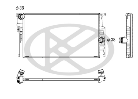 Radiator apa - Radiator motor potrivit BMW 1 (F20), 1 (F21), 2 (F22, F87), 2 (F23), 3 (F30, F80), 3 (F31), 3 GRAN TURISMO (F34), 4 (F32, F82), 4 (F33, F83), 4 GRAN COUPE (F36), I3 (I01) 0.6H-Electric dupa 2011