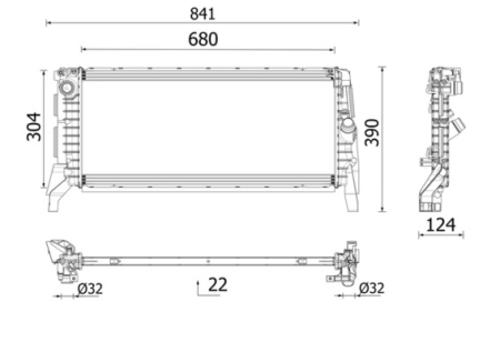Radiator motor potrivit BMW 1 (F40), 2 (F45), 2 GRAN TOURER (F46), 2 GRAN TOURER VAN (F46), X1 (F48), X2 (F39); MINI (F55), (F56), (F57), CLUBMAN (F54), COUNTRYMAN (F60) 1.5D/2.0D dupa 2013 [1]