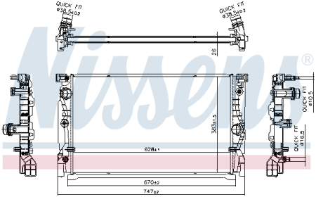Radiator apa - Radiator motor potrivit BMW 5 (G30, F90), 5 (G31), 6 GRAN TURISMO (G32), 7 (G11, G12), 8 (G14, F91), 8 (G15, F92), 8 GRAN COUPE (G16, F93) 2.0D-3.0DH 07.15-