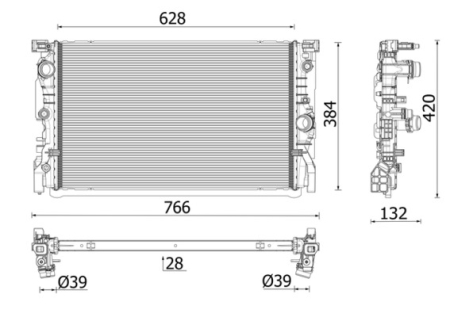 Radiator apa - Radiator motor potrivit BMW 5 (G31) 2.0 07.17-