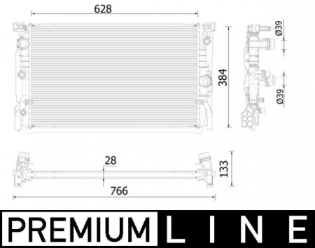 Radiator apa - Radiator motor potrivit BMW 7 (G11, G12), 8 (G15, F92), 8 GRAN COUPE (G16, F93) 3.0D