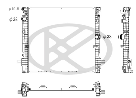Radiator apa - Radiator motor potrivit Bmw X3 (G01), X3 (G01, F97, G08), X4 (G02, F98) dupa 2017 - 2.0 / 2.0 hibrid, aluminiu, 615×605×25 mm
