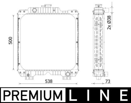 Radiator apa - Radiator motor potrivit CASE IH 85 A 2WD, 85 A 4WD, 95 A 2WD, 95 A 4WD, 95; NEW HOLLAND T5.105, T5.115, T5.95, TD 4020F, TD 4030F, TD 4040F, TD3.50, TD5.100, TD5.105 4WD, TD5.110, TD5.115