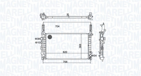 Radiator apa - Radiator motor potrivit CHEVROLET TRAX; OPEL MOKKA / MOKKA X 1.4/1.4LPG