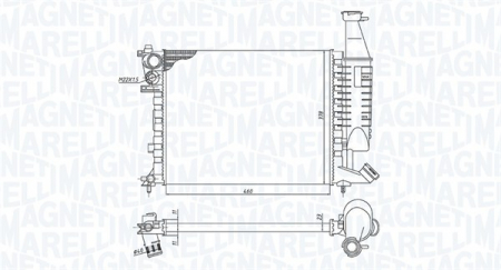 Radiator apa - Radiator motor potrivit CITROEN BERLINGO, BERLINGO/MINIVAN; PEUGEOT PARTNER, PARTNER/MINIVAN 1.1/1.6/1.6D