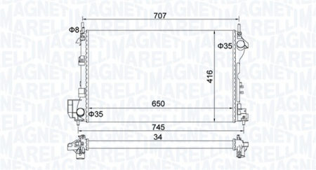 Radiator apa - Radiator motor potrivit FIAT CROMA; OPEL SIGNUM, VECTRA C, VECTRA C GTS 1.8-3.2