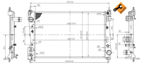 Radiator motor potrivit FIAT GRANDE PUNTO, PUNTO, PUNTO EVO, PUNTO EVO/HATCHBACK; OPEL CORSA D, CORSA D/HATCHBACK 1.3D [2]