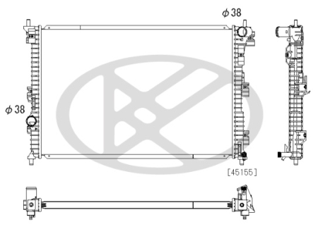 Radiator motor potrivit Ford Explorer 2015-2019 - 2.3, cutie manual/automat, aluminiu, 730×509×27 mm [1]
