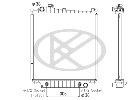 Radiator motor potrivit Ford Explorer, Explorer Sport Trac 2006-2010 - 4.0 / 4.6, aluminiu, 610×621×27 mm [1]