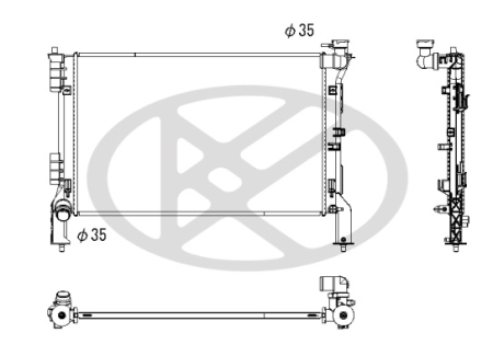 Radiator motor potrivit Kia Optima 2016-2019 - 2.0 hibrid, aluminiu, 635×422×16 mm [1]