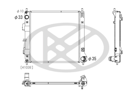 Radiator motor potrivit Kia Picanto III dupa 2017 - 1.0, aluminiu, 410×445×16 mm [1]