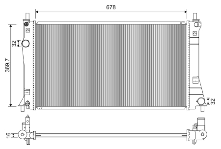 Radiator apa - Radiator motor potrivit MAZDA 5 1.8/2.0