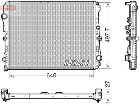 Radiator apa - Radiator motor potrivit MERCEDES CLS (C257), E (A238), E ALL-TERRAIN (S213), E (C238), E T-MODEL (S213), E (W213), EQC (N293), EQV (W447), GLC (C253), GLC (X253) 1.6D-Electric 05.13-