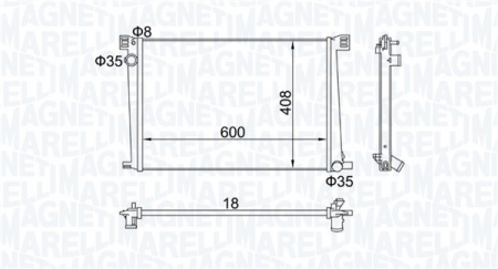 Radiator apa - Radiator motor potrivit MINI (R56), (R57), (R58), (R59), CLUBMAN (R55), CLUBVAN (R55), COUNTRYMAN (R60), PACEMAN (R61) 1.4/1.6