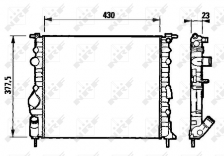 Radiator apa - Radiator motor potrivit NISSAN KUBISTAR; RENAULT CLIO II, KANGOO, KANGOO EXPRESS 1.2