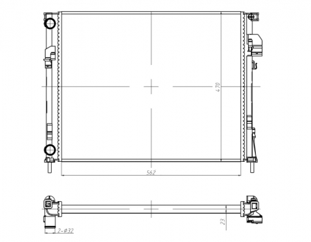 Radiator apa - Radiator motor potrivit NISSAN PRIMASTAR; OPEL VIVARO A; RENAULT TRAFIC II 1.9D/2.0/2.0D
