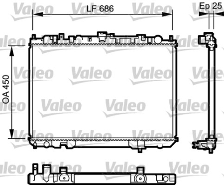 Radiator apa - Radiator motor potrivit NISSAN X-TRAIL I 2.2D