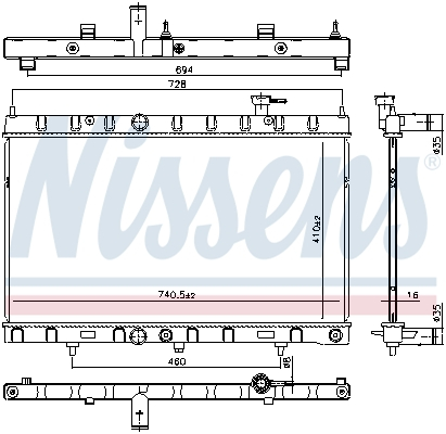 Radiator apa - Radiator motor potrivit NISSAN X-TRAIL III 2.5 dupa 2013