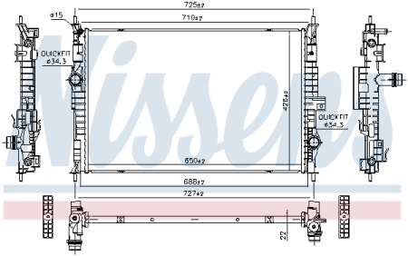 Radiator apa - Radiator motor potrivit OPEL ASTRA L, COMBO E TOUR / LIFE, COMBO/MINIVAN, GRANDLAND / GRANDLAND X, GRANDLAND X, VIVARO C, ZAFIRA LIFE; TOYOTA PROACE, PROACE CITY VERSO 1.2-Electric dupa 2016