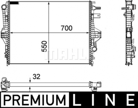 Piese Auto - Radiator motor potrivit PORSCHE CAYENNE; VW TOUAREG 4.2/4.2D