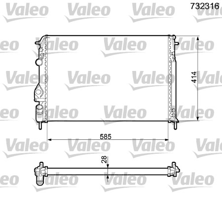 Radiator apa - Radiator motor potrivit RENAULT MEGANE I, MEGANE I CLASSIC, MEGANE I COACH, MEGANE SCÉNIC, SCENIC I 1.4-2.0 01.96-09.03