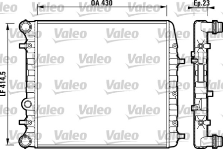 Racire - Radiator motor potrivit SEAT CORDOBA, IBIZA III; SKODA FABIA I, FABIA I PRAKTIK, FABIA II, ROOMSTER, ROOMSTER PRAKTIK; VW FOX, POLO, POLO IV 1.0-2.0