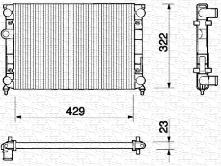 Radiator apa - Radiator motor potrivit SKODA YETI; VW CADDY ALLTRACK IV, CADDY ALLTRACK IV/MINIVAN, CADDY IV, CADDY IV/MINIVAN, CC B7, GOLF VI 1.4/2.0D 05.09-09.20