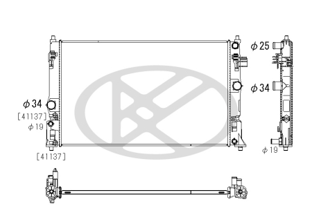 Radiator motor potrivit Toyota Corolla, Prius dupa 2018 - 1.8 hibrid / 2.0 hibrid, aluminiu, 674×427×16 mm [1]