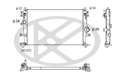 Radiator apa - Radiator motor potrivit TOYOTA YARIS 1.6 02.20-
