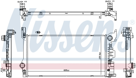 Radiator apa - Radiator motor potrivit VOLVO S60 III, S90 II, V60 I, V60 II, V90 II, XC60 II; POLESTAR POLESTAR 1 2.0/2.0D/2.0H 03.15-