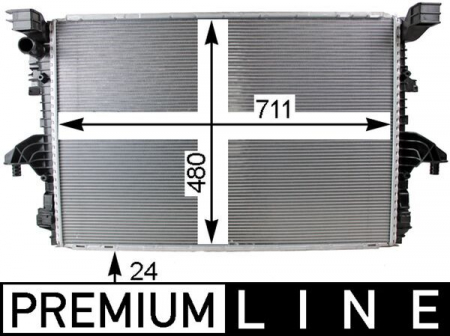 Radiator apa - Radiator motor potrivit VW CALIFORNIA T6 CAMPER, MULTIVAN T6, TRANSPORTER T6, TRANSPORTER T6 / CARAVELLE T6 2.0D