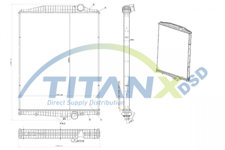 Radiator apa - Radiator racire motor potrivit VOLVO FH12 D12A340-D12D380 dupa 1993 (fara rama)
