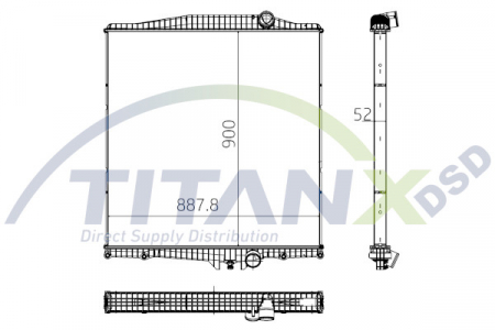 Radiator apa - Radiator racire motor potrivit VOLVO FH12 D12A420-D12D500 dupa 1993 (fara rama)
