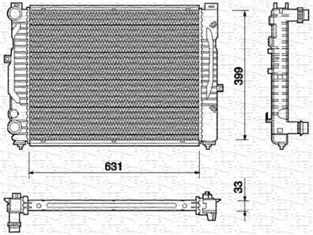 Racire - Radiator racire motor (manual) potrivit AUDI A4 B5, A6 C5; SKODA SUPERB I; VW PASSAT B5, PASSAT B5.5 1.6-2.3 11.94-03.08