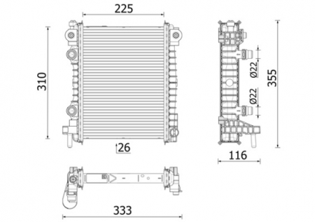 Radiator apa - Radiator racire motor potrivit ALFA ROMEO GIULIA, STELVIO 2.0/2.9 dupa 2015