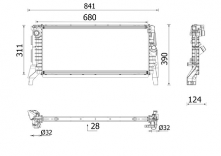 Radiator racire motor potrivit BMW 1 (F40), 2 (F45), 2 GRAN COUPE (F44), 2 GRAN TOURER (F46), 2 GRAN TOURER VAN (F46), X1 (F48), X2 (F39); MINI CLUBMAN (F54), COUNTRYMAN (F60) 1.5D/2.0D 03.14- [2]