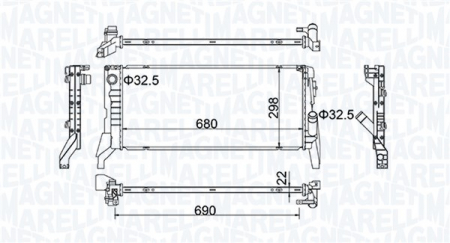 Radiator racire motor potrivit BMW 2 (F45), 2 GRAN TOURER (F46), 2 GRAN TOURER VAN (F46), X1 (F48); MINI (F55), (F56), (F57), CLUBMAN (F54), COUNTRYMAN (F60) 1.5D/2.0D dupa 2013 [2]