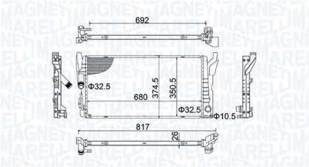 Radiator racire motor potrivit BMW 2 (F45), 2 GRAN TOURER (F46), X1 (F48), X2 (F39); MINI (F55), (F56), (F57), CLUBMAN (F54), COUNTRYMAN (F60) 1.2/1.5 09.13- [2]
