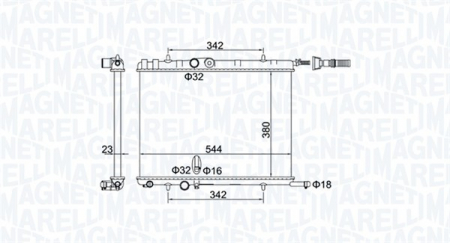 Radiator racire motor potrivit CITROEN BERLINGO, BERLINGO/MINIVAN, C4, C4 I, XSARA, XSARA PICASSO; PEUGEOT 206, 206+, 307, PARTNER, PARTNER/MINIVAN 1.1-2.0D